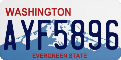 WA license plate AYF5896