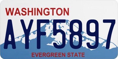 WA license plate AYF5897
