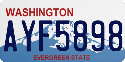 WA license plate AYF5898