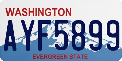 WA license plate AYF5899