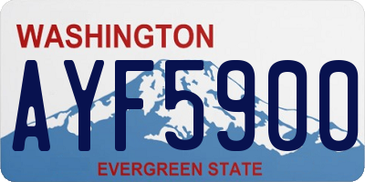 WA license plate AYF5900