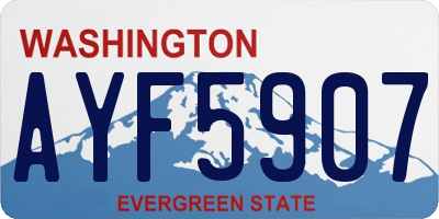 WA license plate AYF5907