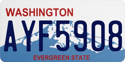 WA license plate AYF5908