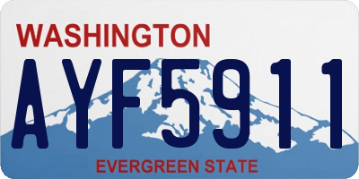 WA license plate AYF5911