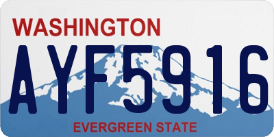 WA license plate AYF5916