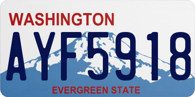WA license plate AYF5918