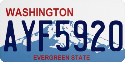 WA license plate AYF5920
