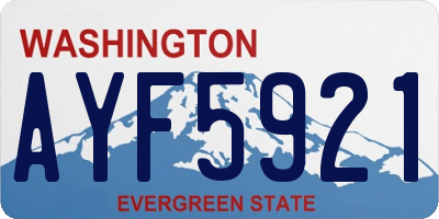WA license plate AYF5921