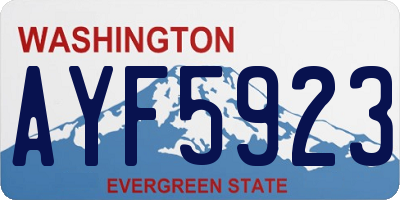 WA license plate AYF5923