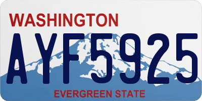 WA license plate AYF5925