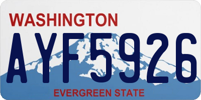 WA license plate AYF5926