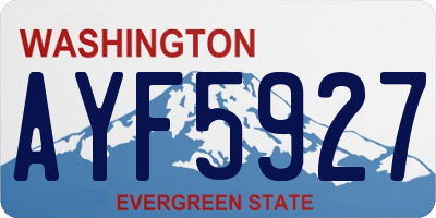 WA license plate AYF5927