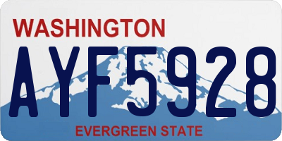 WA license plate AYF5928