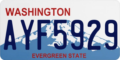 WA license plate AYF5929