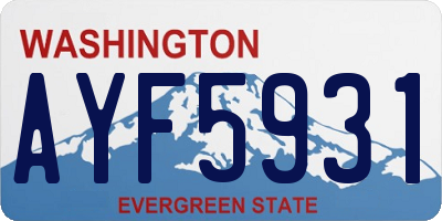 WA license plate AYF5931