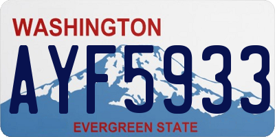 WA license plate AYF5933