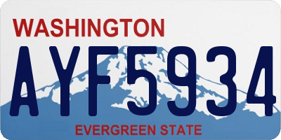 WA license plate AYF5934