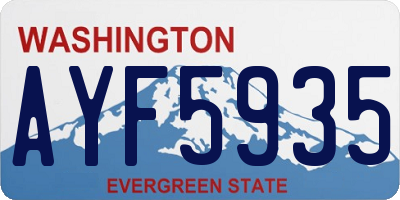 WA license plate AYF5935