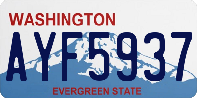 WA license plate AYF5937