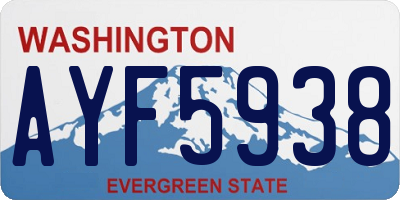 WA license plate AYF5938
