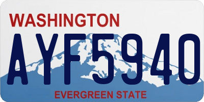 WA license plate AYF5940