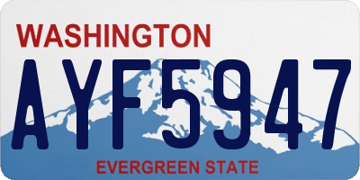 WA license plate AYF5947