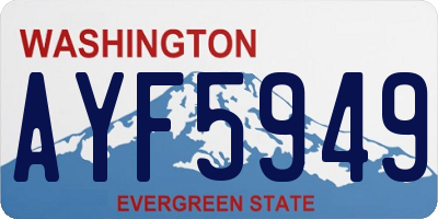 WA license plate AYF5949