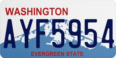 WA license plate AYF5954
