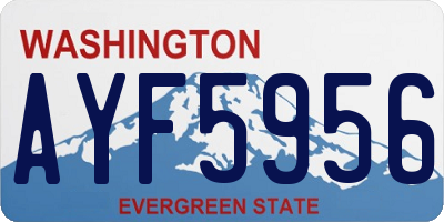 WA license plate AYF5956