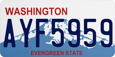 WA license plate AYF5959