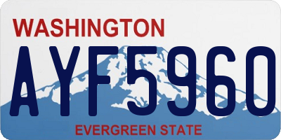 WA license plate AYF5960