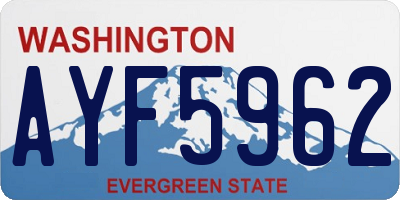 WA license plate AYF5962