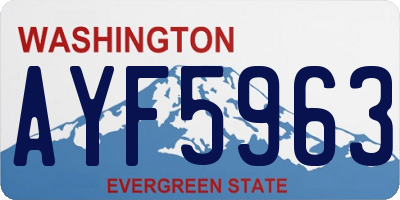 WA license plate AYF5963