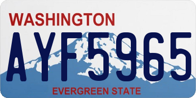 WA license plate AYF5965
