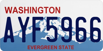 WA license plate AYF5966