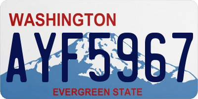 WA license plate AYF5967