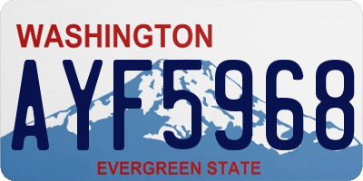 WA license plate AYF5968