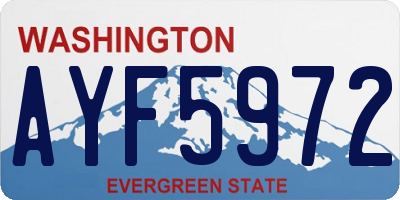 WA license plate AYF5972