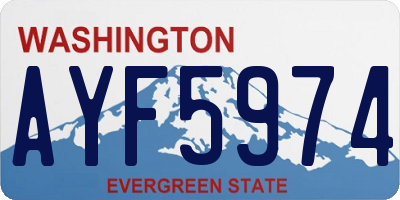 WA license plate AYF5974