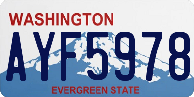 WA license plate AYF5978