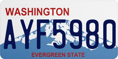 WA license plate AYF5980