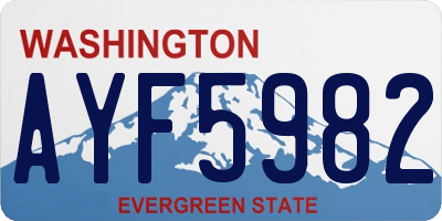 WA license plate AYF5982