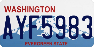 WA license plate AYF5983