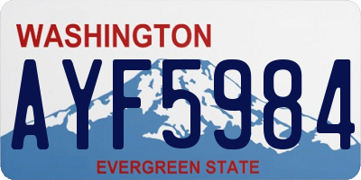 WA license plate AYF5984