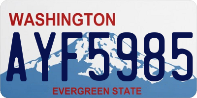 WA license plate AYF5985