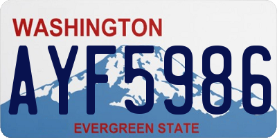 WA license plate AYF5986