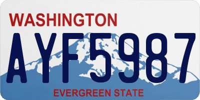 WA license plate AYF5987