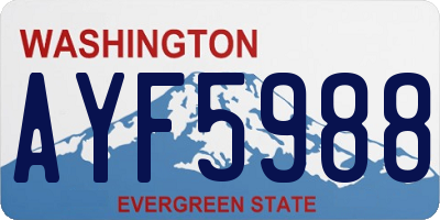 WA license plate AYF5988
