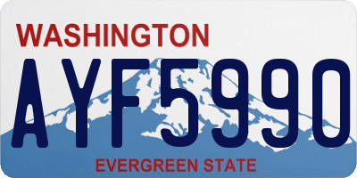 WA license plate AYF5990