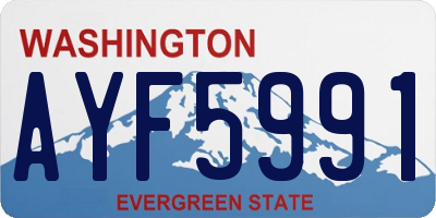 WA license plate AYF5991